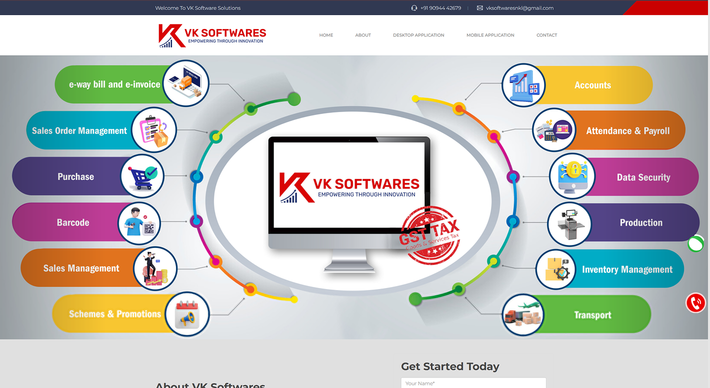 VK Soft Solution website screenshot